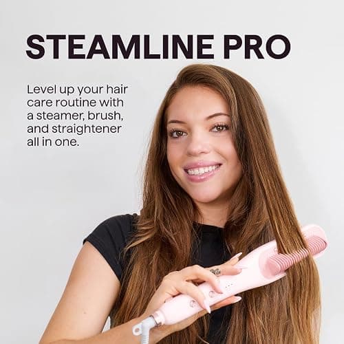 Wavytalk Pro Steam Hair Straightener Brush, Steamline Pro 3 in 1 Straightening Brush, Steam Reduces Damage, Nourishes Hair, and Expedites Straightening - Pink thumbnail 2