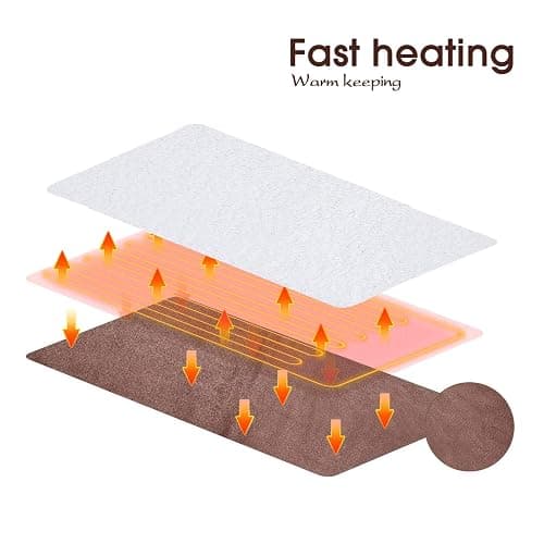 Gintao Electric Heated Foot Warmers for Men and Women,Foot Heating Pad Electric with Fast Heating Technology,Heating Pad Feet Warmer Auto Shut Off with 3 Temperature Setting,22×20 inches,Brown thumbnail 7