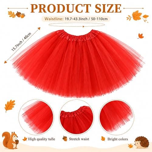 Honic Halloween Animal Costume for Women Include Chipmunk Ear Headband,Hat,Socks,Tutu Skirt and Suspenders thumbnail 5