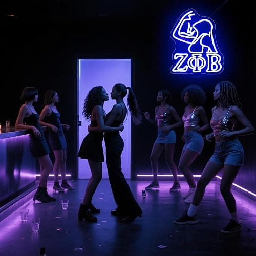 Zpb Sorority Neon Sign for Wall Decor Dimmable Zpb Sorority Neon Light Suitable for Gathering Party Living Room Bedroom Birthday Gift for College Students Light Up Sign for College Size12.9*10.7In(P150) thumbnail 5