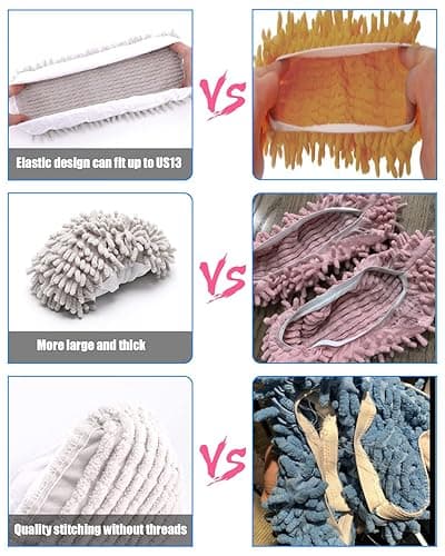 WellMall 8 Pcs Mop Slippers Socks Floor Cleaning,Microfiber Shoe Covers dust Washable Reusable for Woman Man House Kitchen (Grey) - Gray thumbnail 5