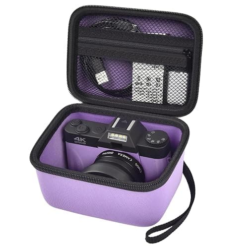 Vlogging Camera Case Compatible with for Duluvulu/for VJIANGER/for JGIPL/for TEBNGIHNM 4K Digital Cameras for Youtube. Vlog Camera Carrying Storage for Lens, Cable and Other Accessories - Purple - Image 1