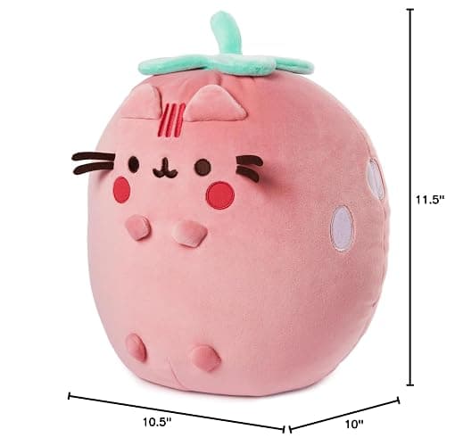 GUND Pusheen Strawberry Scented Squisheen Plush, Squishy Toy Stuffed Animal for Ages 8 and Up, Pink, 11” thumbnail 3