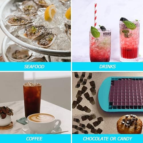 Silicone Mini Ice Cube Trays 2 Pack, 160 Small Ice Cube Molds Easy Release Crushed Ice Cube for Chilling Whiskey Cocktail, BPA Free Flexible Stackable and Durable Soft Mold Storage Containers thumbnail 6