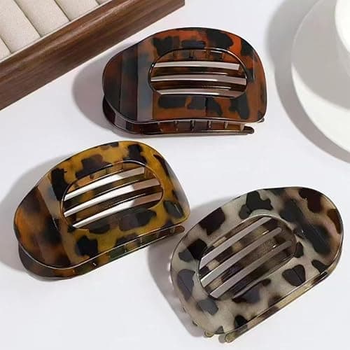 Flat Hair Clips for Women,Hailoyearn Hair Clips,Flat Claw Clips for Women,Thick/Thin Hair, Casual Versatile Solid Colour Lay Flat Hair Clip, Simple Elegant Hair Clip thumbnail 2