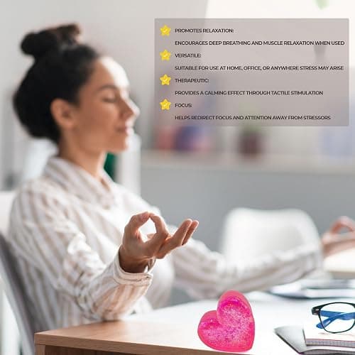 Gifton - Heart Stress Relief Ball for Anxiety Nice Hand Finger Grips Physio Therapy - Sensory Toy Gift for Kids Adults Men Women Teen Birthday Present for Girl Boy Christmas Stocking Filler thumbnail 3
