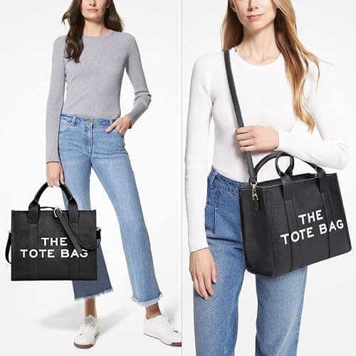 DKIIL NOIYB Women's Canvas Tote Bags Casual Canvas Crossbody Bag With Zipper Double Shoulder Straps Canvas Shoulder Bags for School Shopping Work Travel thumbnail 3