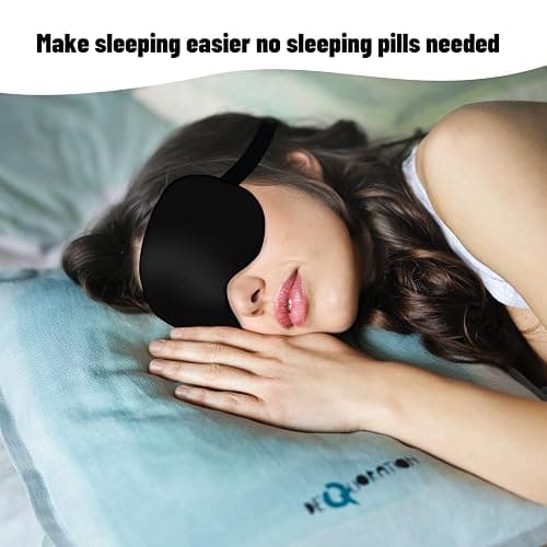 Sleep Mask, Silk Eye Mask for Sleeping with Adjustable Strap, Satin Blackout Sleeping Eye Mask for Men&Women, Comfortable Blindfold Eyeshade for Night Sleep(Black) thumbnail 5