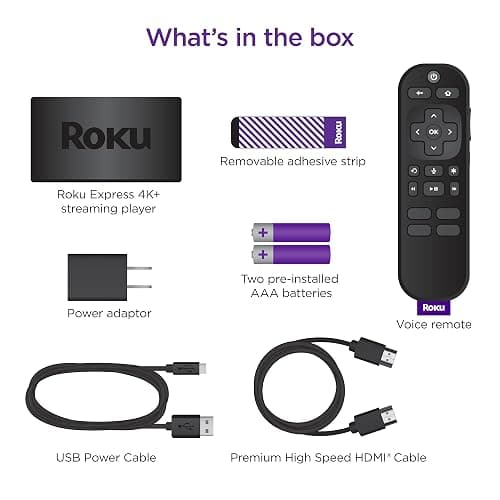 Roku Express 4K+ | Roku Streaming Device 4K/HDR with Voice Remote, Free & Live TV thumbnail 5