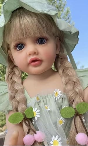 KOKOMANDY Reborn Baby Dolls Girl 22 Inch Silicone Full Body That Look Real Life Reborn Newborn Baby Doll Realistic Washable Babies with Long Blonde Hair Anatomically Correct Doll Toys for Age 6+ thumbnail 3