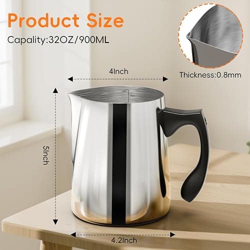 CasaCulina Candle Making Pouring Pot, 32oz Stainless Steel Wax Melting Pot with Heat-Resistant Handle, Double Boiler Candle Making Pitcher with Dripless Pouring Spout Design thumbnail 3