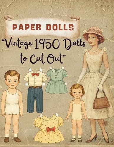 Vintage Paper Dolls: Creative Cut-Out Book with 40 Pages of Outfits & Dress-Up Fun: Vintage 1950 Dolls to Cut Out”: 1 (Vintage papel dolls cozy claudia studio) - Image 1