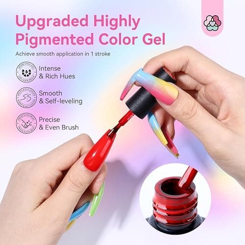 SAVILAND 36 Colors Gel Nail Polish Set: 39 PCS All Season Gel Nail Polish Sheer Glitter Solid Charm Colors with Base Gel Glossy Matte Top Polish Set Christmas Gifts for Manicure Nail Art thumbnail 5
