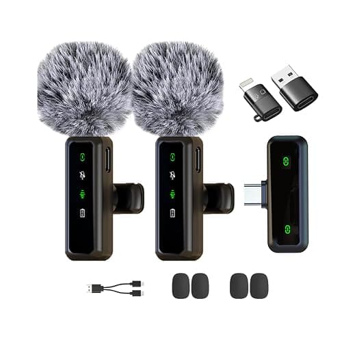 XIXIXIAXIA Micro Cravate sans Fil pour iPhone,iPad, Android,Caméra, Ordinateur, Portable, Mini Microphone avec réduction du Bruit, appairage Automatique,pour Vlogging,Enregistrement vidé, Vlog - Image 1