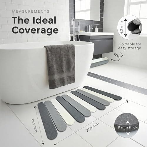 CosyVine Foldable Stone Bath Mats for Bathroom, Super Absorbent Diatomaceous Earth Bath Mats, Quick Drying Non Slip Mat, 23.6 x 15.5 Inch Folding Grey Bath Stone Mat, Easy Storage and Compact thumbnail 5