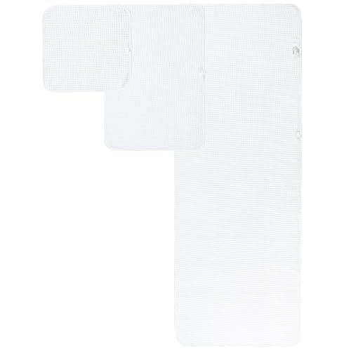 Polyte Oversize, 60 x 30 in., Quick Dry Lint Free Microfiber Bath Towel Set, 6 Piece (White, Waffle Weave) - White thumbnail 2