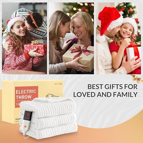 HOMLYNS Heated Blanket Throw, 160 x 130 cm, 9 Heat Levels, White | 2-10 hour timer, UKCA and CE certified, memory control, 2.2 m power cord thumbnail 8
