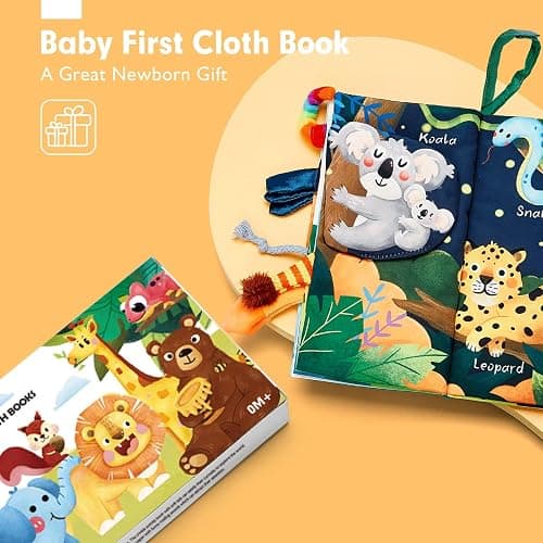 hahaland Baby Books 0-6 Months,Infant Tummy Time Toy Sensory Toys 6 to 12 Months Touch Feel Book Travel Toy Gifts for Boy Girl 0-3 Month Baby Shower Christmas Birthday Gifts Stocking Stuffers (Single) thumbnail 3