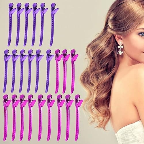 12Pcs Sectioning Clip Barrette Metal Duckbill Clip Hair Grip Clamps Salon Barber Hairdressing Styling Tools, thumbnail 5