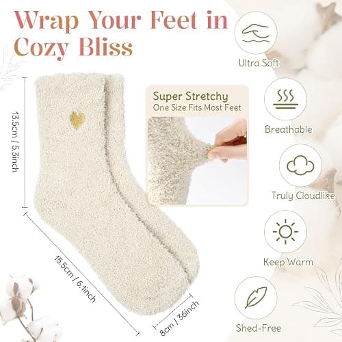 Brikabia Dance Gifts for Dancers, Ultra Soft Fuzzy Dance Socks for Women Dancer Party Favor thumbnail 5