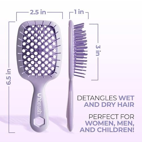 FHI Heat UNbrush Mini Detangler Brush for Pain-Free Brushing on All Wet or Dry Hair Types — Durable Duoflex Anti-Static Bristles, Lightweight Handle, Vented Mini Hair Brush thumbnail 6