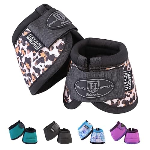 Harrison Howard Horse Bell Boots Overreach Bell Boots No-Turn Bell Boots for Horse-Durable Protective Hoof Boot - Image 1