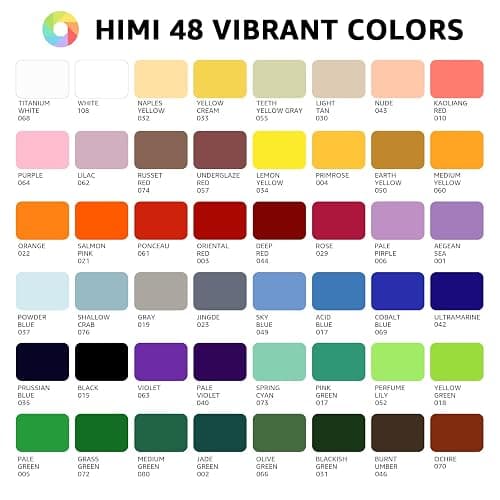 ABEIER HIMI Gouache Paint Set, Twin Cup 48 Colors x 12ml/0.4oz with 3 Brushes & a Palette, Non-Toxic, Jelly Guache Paint for Canvas and Watercolor Paper - Perfect for Beginners, Students, Artists - 48 COLOURS thumbnail 3