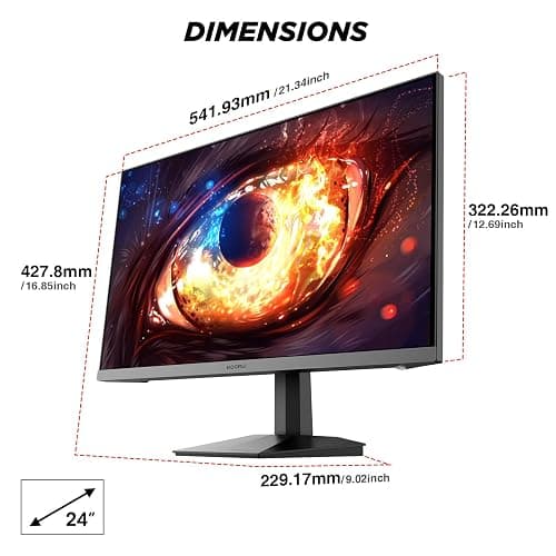 KOORUI 24" Gaming Monitor, 200Hz 1ms Fast IPS, FHD HDR400 Display, 90% DCI-P3 Color Gamut, Adaptive Sync, Ultra Slim Frame, VESA Mountable, HDMI 2.0, DP 1.4, G2411P thumbnail 8