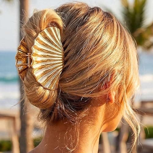 Kilshye Shell Hair Claw Clips Gold Metal Hair Clips Seashell Hair Accessories for Women (Pack of 2) thumbnail 7