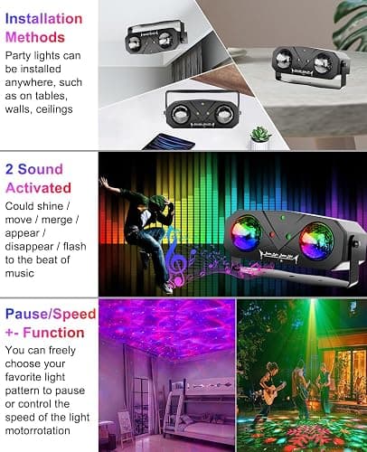 Ocean and Pattern Light Show Disco Ball Party Light with Sound Activated DJ Star Projection for KTV Club Christmas Festival Gifts thumbnail 4