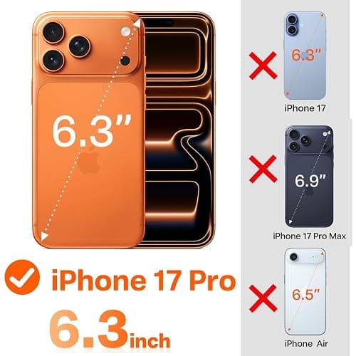 DEVISELOVE Magnetic for iPhone 17 Pro Case Military-Grade Shockproof, Rugged Phone Case, Heavy Duty Protection [Compatible with MagSafe] Anti-Fingerprint Cover for iPhone 17Pro Case 6.3", Black thumbnail 7