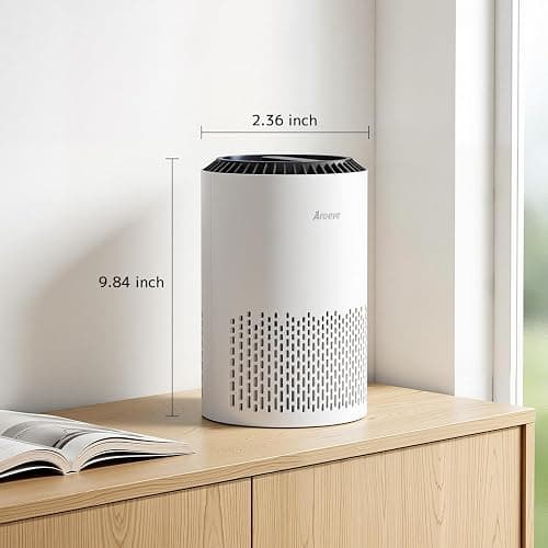AROEVE Air Purifiers for Bedroom with Sleep Mode Speed Control-MK01A(White) | Energy Star Efficiency, Meet Global Recycled Standard, 360-Degree Air Inlets, 22dB Noise Level, Aromatherapy Function thumbnail 8