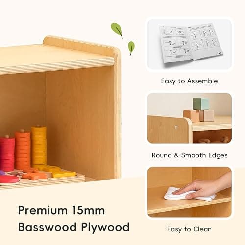 OOOK L-Shape Montessori Bookshelf for Compact Corner Space, Corner Shelf | FSC Plywood, Use Alone or Fits Shelf Combination Series, Montessori Furniture in Kids Room, Daycare, Nursery, Classroom thumbnail 8