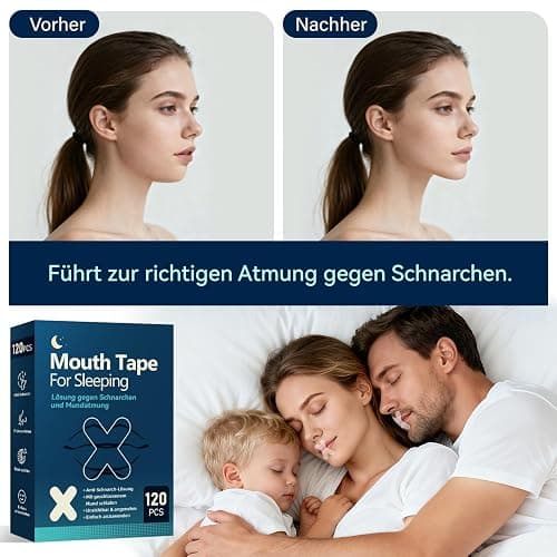 Mundpflaster Schlafen,120 Stück Mouth Tape for Sleeping, Anti Schnarch,Schnarchpflaster - gegen Schnarchen, Mundtapes zum schlafen,Mund Tape für weniger Schnarchen & besseren Schlaf durch Nasenatmung thumbnail 2