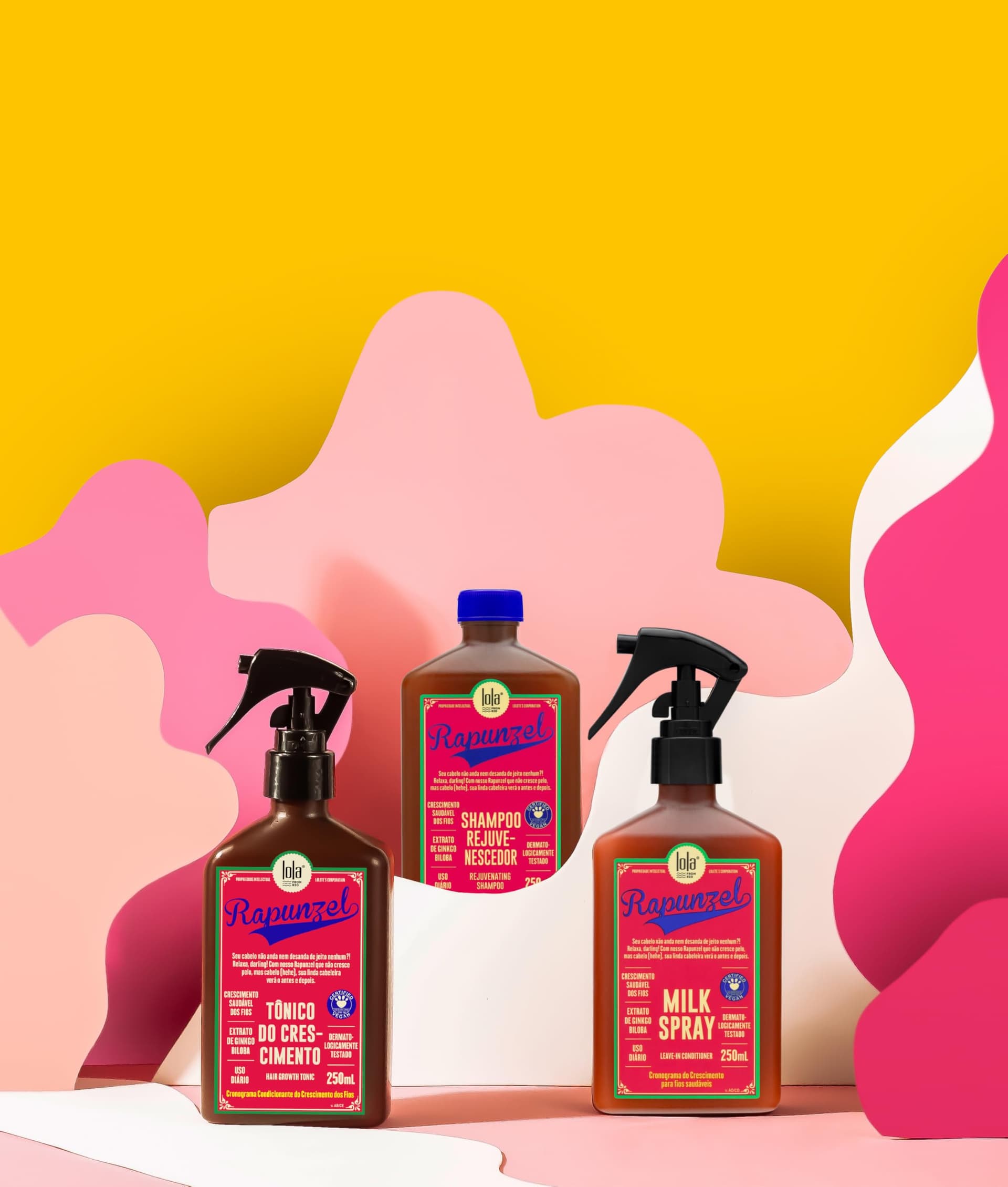 Kit Rapunzel Lola (Shampoo 250ml + Tônico de Crescimento 250ml + Leave-in 250ml) thumbnail 4
