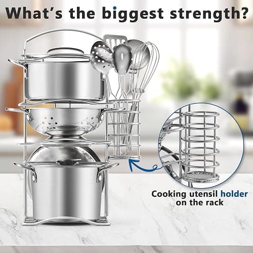 12Pcs Kids Pretend Play Kitchen Accessories Toy Stainless Steel Metal Pots and Pans Playset with Rack Mud Kitchen Accessories Toy Pots and Pans for Kids Toddler Age 3 Years Old thumbnail 6