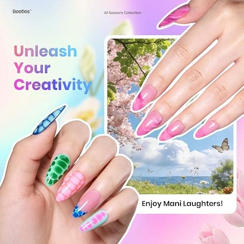 Beetles Gel Nail Polish Set, 36 Colors Gel Polish Kit with Blooming Gel, Base Top Coat & Nail Tools, Year in Shades Pink Yellow Blue Green Soak Off UV LED for DIY Home Salon Manicure, Gift for Women thumbnail 4