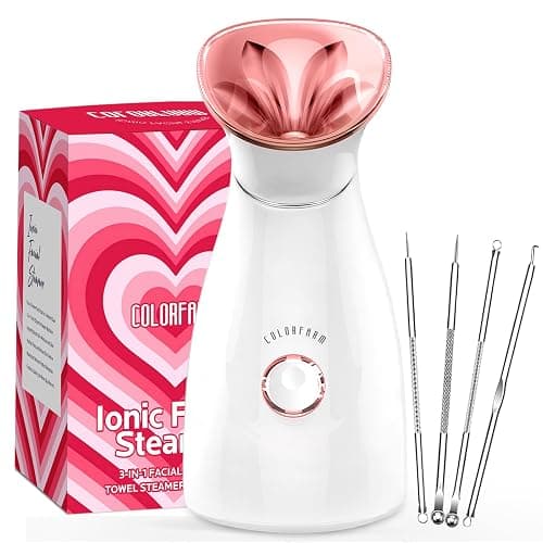 Colorfarm Facial Steamer Nano Ionic: Face Steamer Deep Cleaning Unclogs Pores - Humidifier Hot Mist Home Sauna Spa for Women Men Sinuses Moisturizing - Image 1