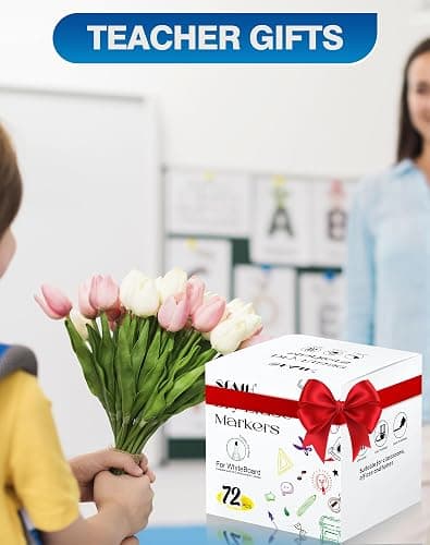 SFAIH Dry Erase Markers Chisel Tip with Magnetic Whiteboard Eraser, 36 Bulk 12 Assorted Colors White Board Markers for Teachers, Versatile Lines, 1s Quickly Dry, Perfect for Classroom and Office thumbnail 9