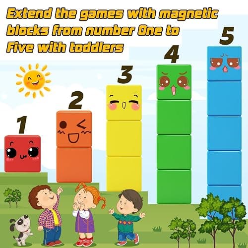 48PCS Magnetic Blocks for Toddlers Toys, Large Magnetic Cube Toy for Sensory STEM Education Preschool Magnet Toys for 3 4 5 6 Year Old Boys and Girls, Compatile with Mine Magnet World thumbnail 3