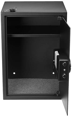 Amazon Basics Steel Home Security Electronic Safe with Programmable Keypad Lock for Documents, Jewelry, Valuables, 1.8 Cubic Feet, Black, 13.8"W x 13"D x 19.7"H thumbnail 5