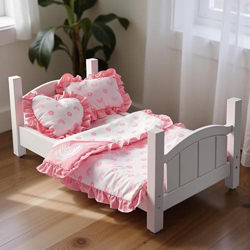 BABESIDE 4 Pcs Baby Doll Blankets Set for 17-22 Inch Baby Dolls | Pink Flower & Rainbow Patterns Reborn Baby Doll Accessories Dolls Blankets with Pillows fits Baby Doll Bed Accessories thumbnail 2