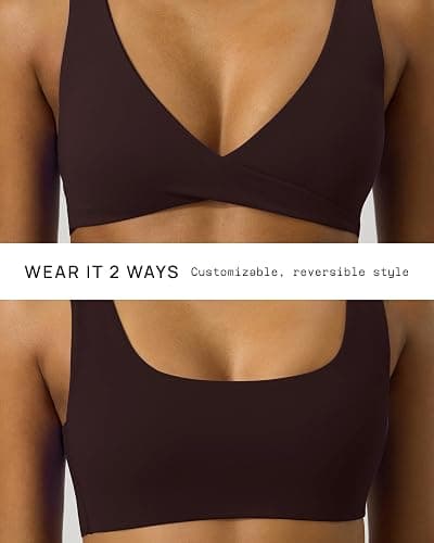 PAVOI ACTIVE Twist Front Sports Bra for Women - Two Ways Customizable Coverage Workout V Plunge Front & Back Bra, FlexFlow thumbnail 2
