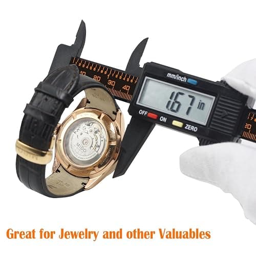 FineSource Electronic Digital Caliper Inch/Metric Conversion 0-6 Inch/150 mm Carbon Fiber Gauge Micrometer Extra Large LCD Screen Auto Off Featured Measuring Tool (Black) thumbnail 4