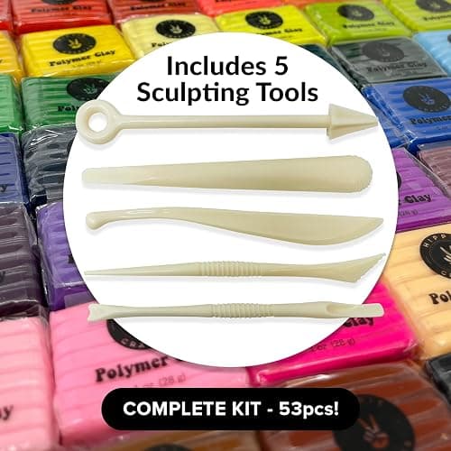 Polymer Clay Set - 48 Colors Oven Bake Clay, Colorful Modeling Clay Kit with 5 Tools for Sculpting, Jewelry Making, Beads, Earrings, Molds, and Crafts thumbnail 7