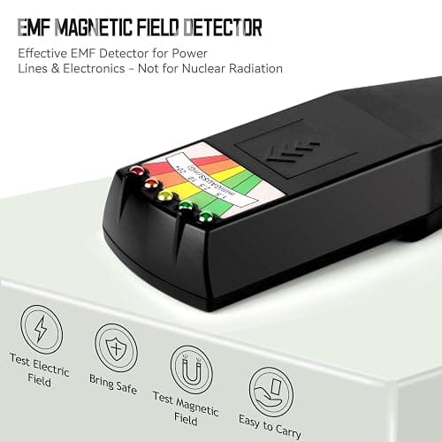 color tree Handheld LED EMF Magnetic Field Ghost Hunting Detector Electromagnetic Paranormal Equipment Tester 50Hz-20,000Hz Black thumbnail 2