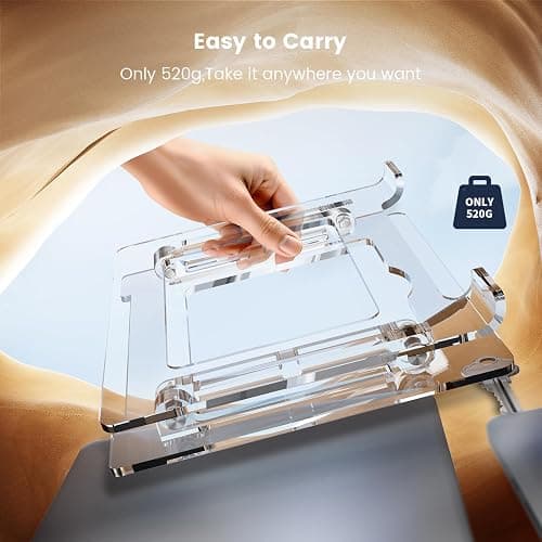 VIGLT Laptop Stand for Desk, Portable Acrylic Laptop Riser, Ergonomic Adjustable Computer Stand Holder for Notebook MacBook Air Pro, Dell XPS, HP (10-17.3'') thumbnail 5