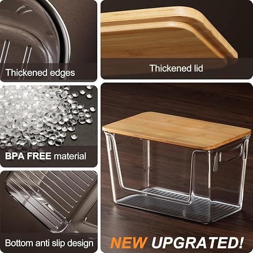Pantry Organizers Storage, 2 Pack Onion and Potato Storage Bins Large Capacity Kitchen Counter Bins for Garlic, Fruit, Vegetable, Can Storage Countertop Organizer (12" x 7" x7") thumbnail 6