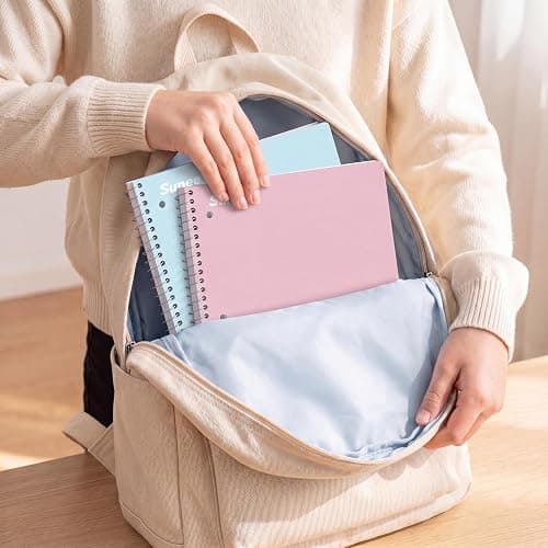 SUNEE Spiral Notebooks, 3 Pack, 1-Subject, College Ruled Paper, 8" x 10-1/2", 70 Sheets per Notebook, Assorted Pastel Colors Spiral Notebooks for School thumbnail 2