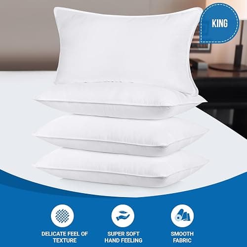 Utopia Bedding Bed Pillows for Sleeping (White), King Size, Set of 4, Hotel Pillow, Cooling Pillows for Side, Back or Stomach Sleepers thumbnail 3